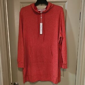 White Mark Red Hoodie